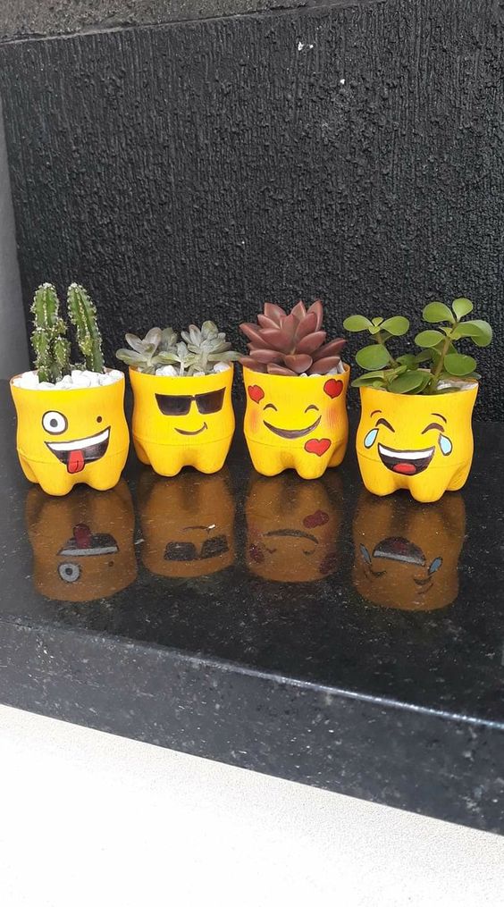 vasos de garrafa pet para decoração