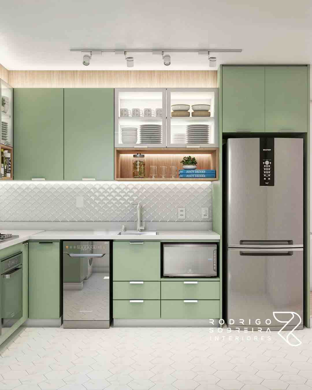 ideias de decoração com verde agua para sala