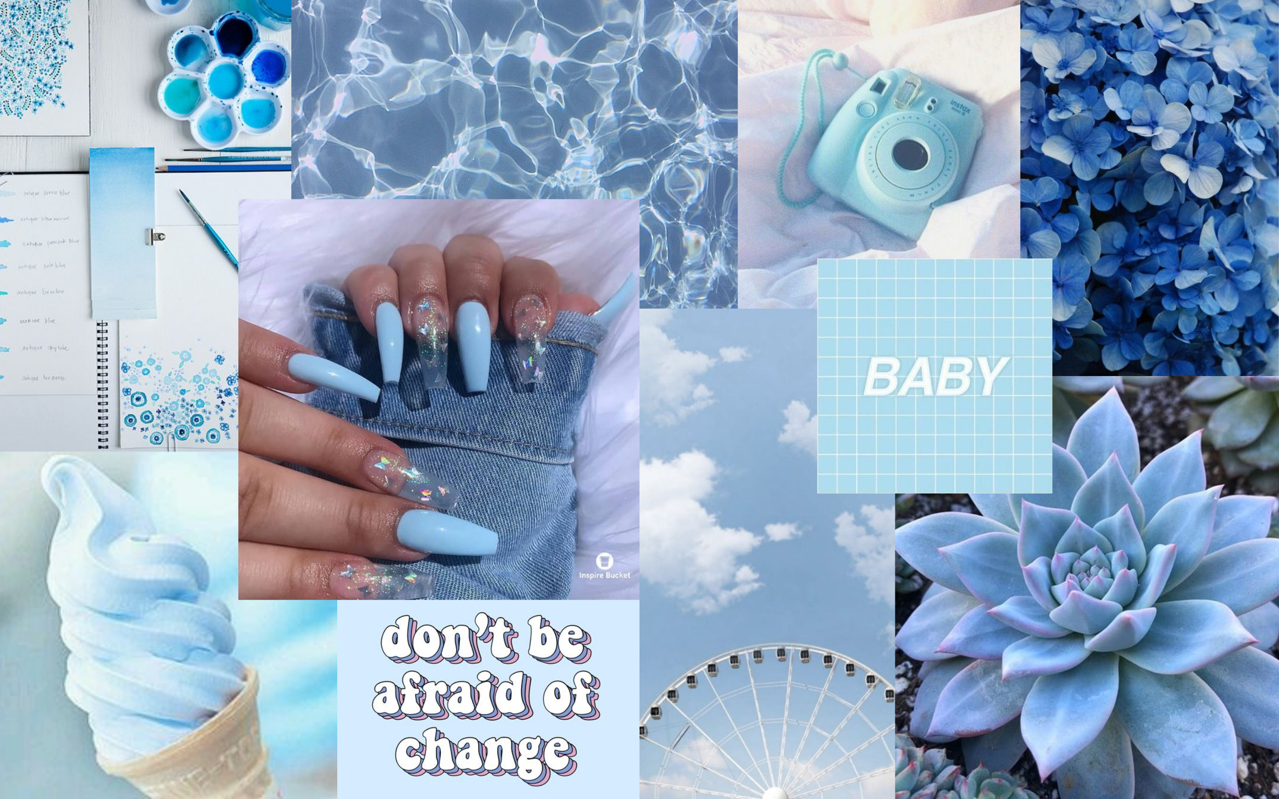 wallpaper azul pastel aesthetic