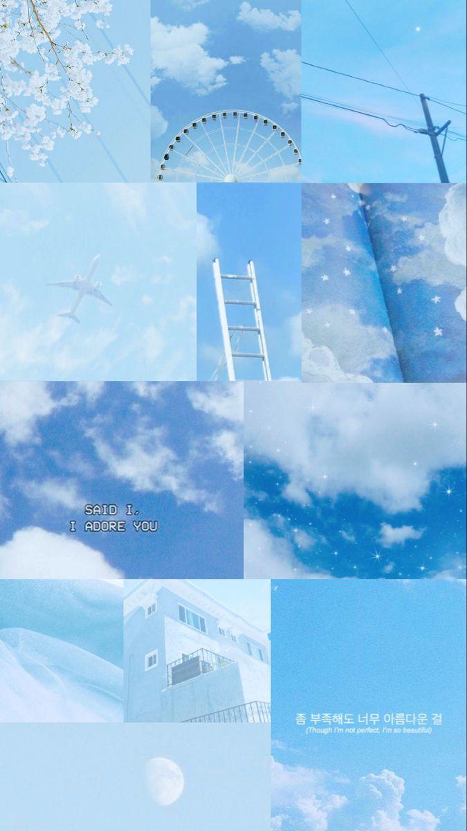 wallpaper azul pastel aesthetic