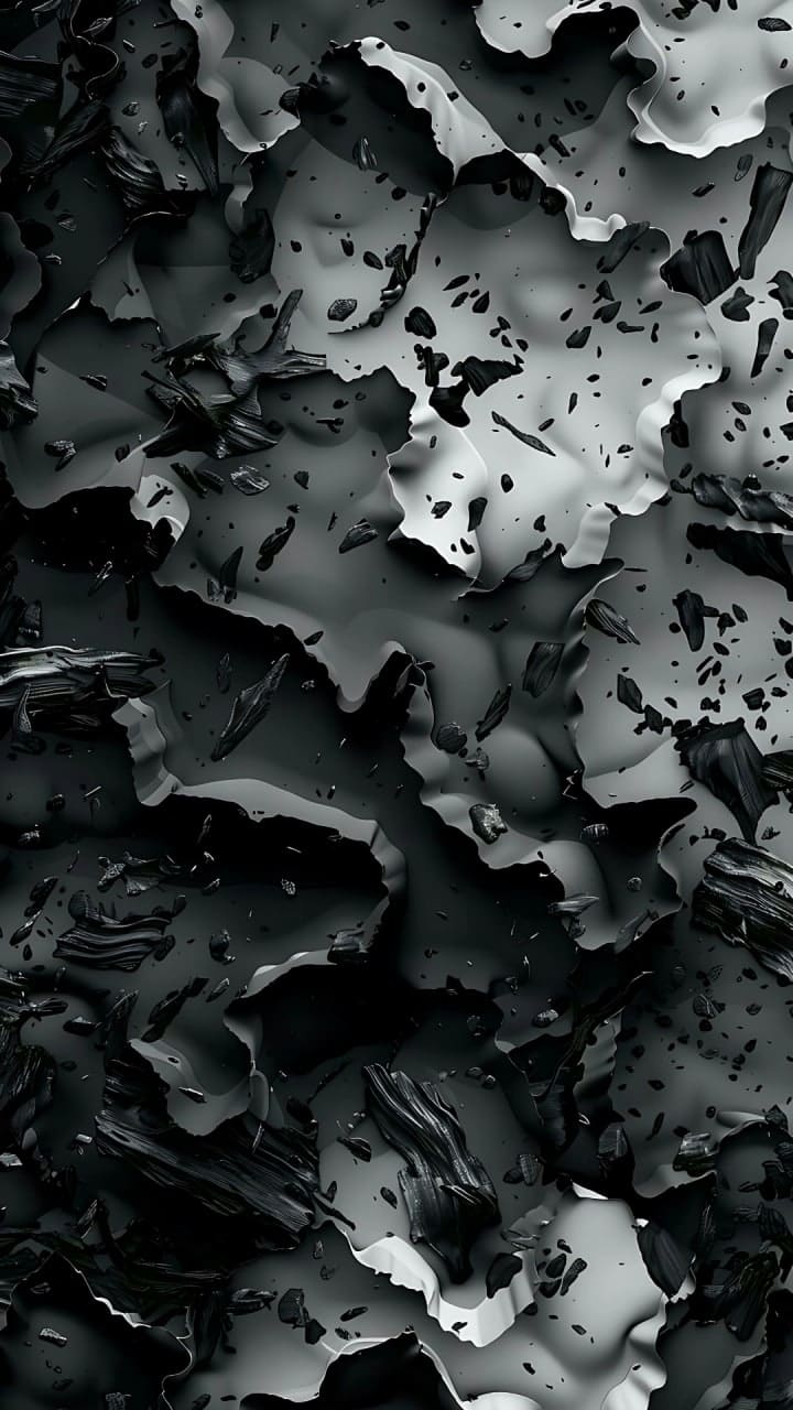 papel de parede preto e branco com estampa de folha de palmeira