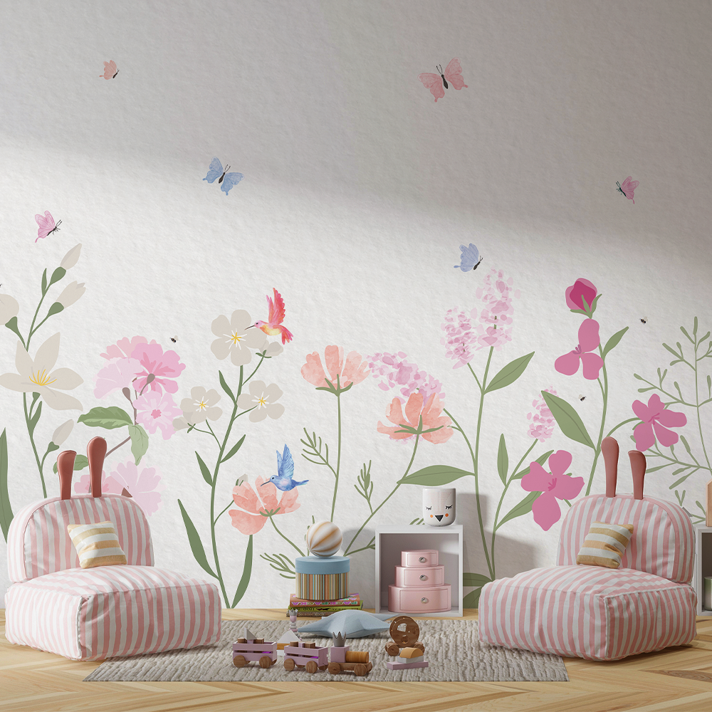 preço papel de parede flor desenho online