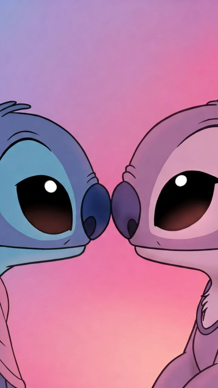 papel de parede stitch rosa aesthetic