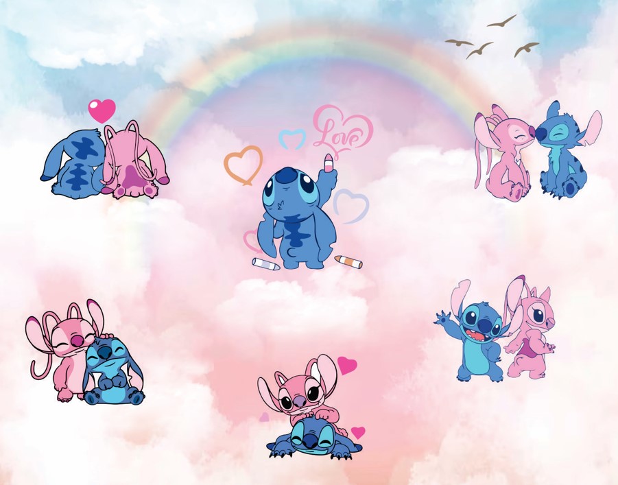 stitch rosa wallpaper minimalista