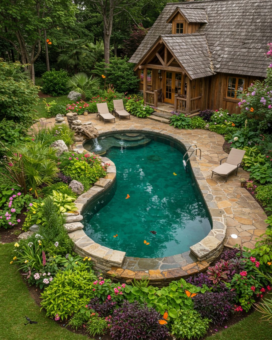 jardim vertical na piscina