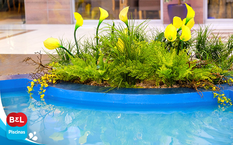 ideias de plantas que não sujam a piscina