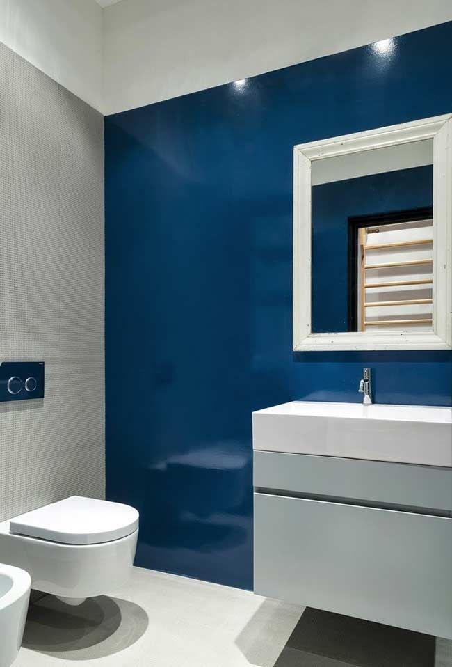 decoração banheiro azul