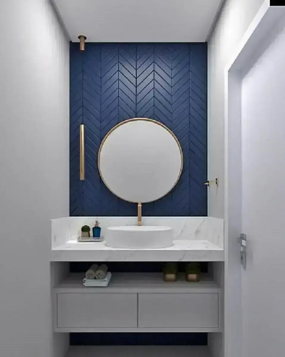 banheiro azul simples