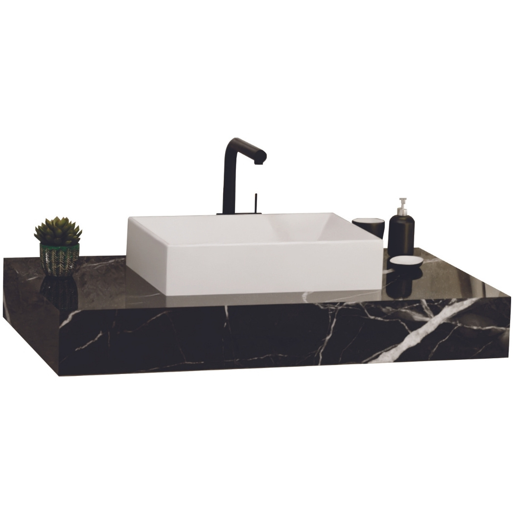 banheiro porcelanato preto e branco elegante