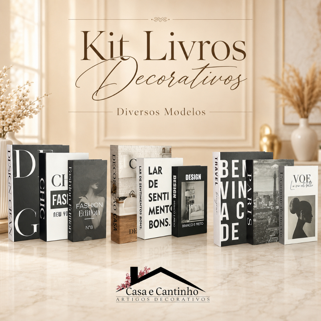 caixa livro para mesa de centro