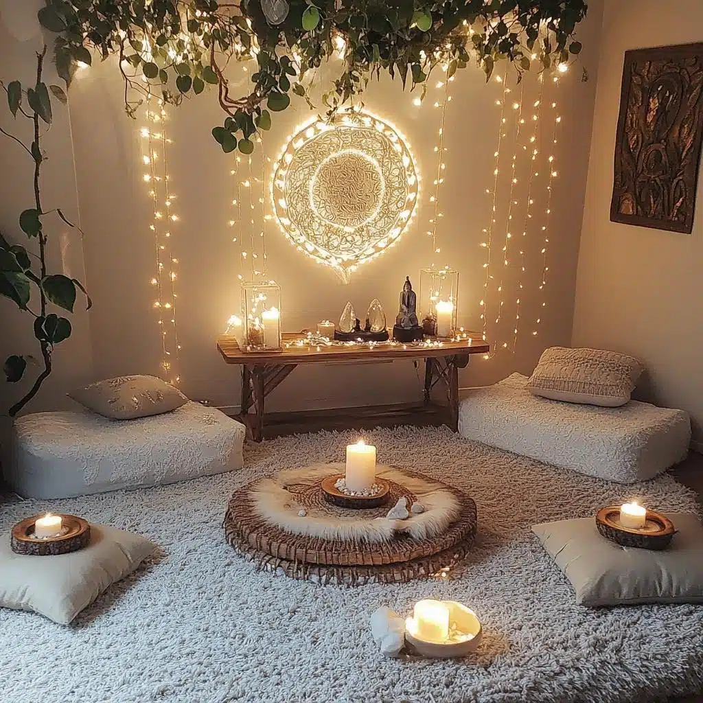 decoração minimalista para meditação