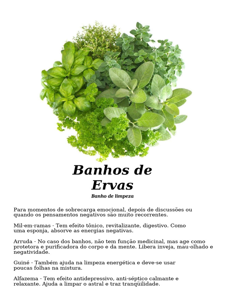 blends de ervas para limpeza energética