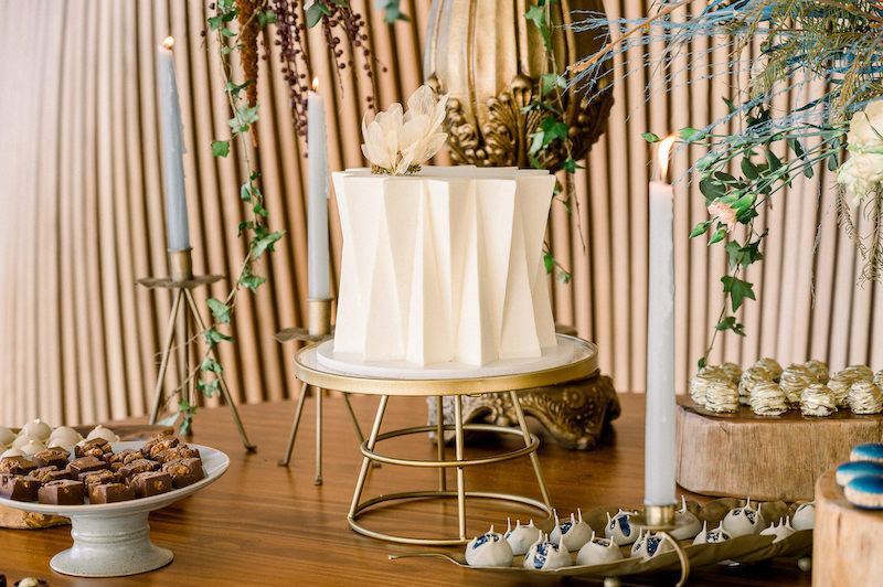 mesa de bolo simples e elegante
