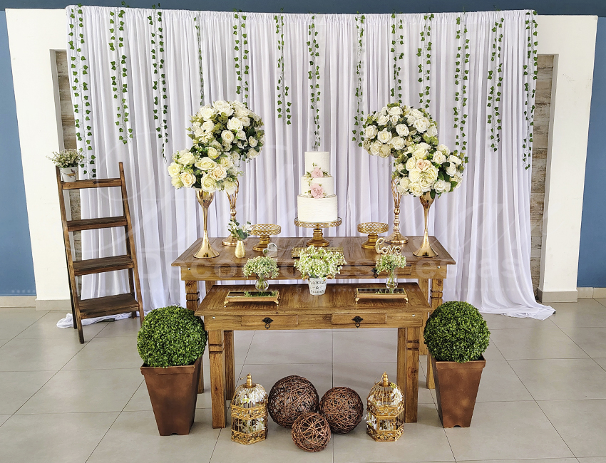 casamento moderno mesa de bolo