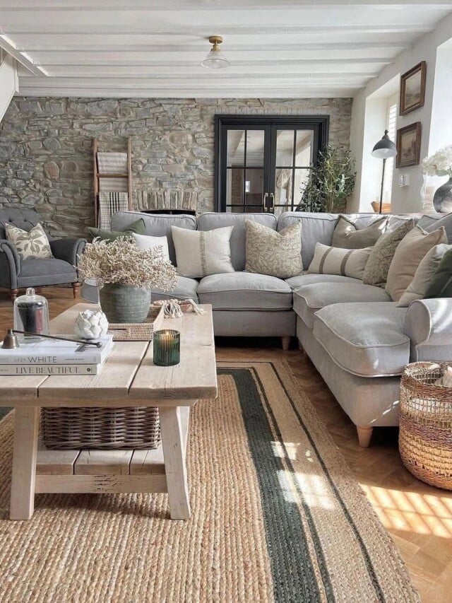 sofá estilo farmhouse