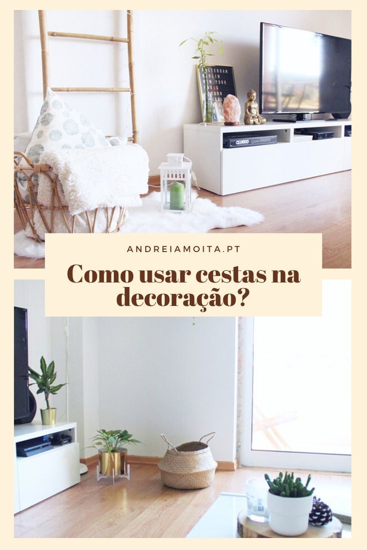 usar cesta de palha na decoração