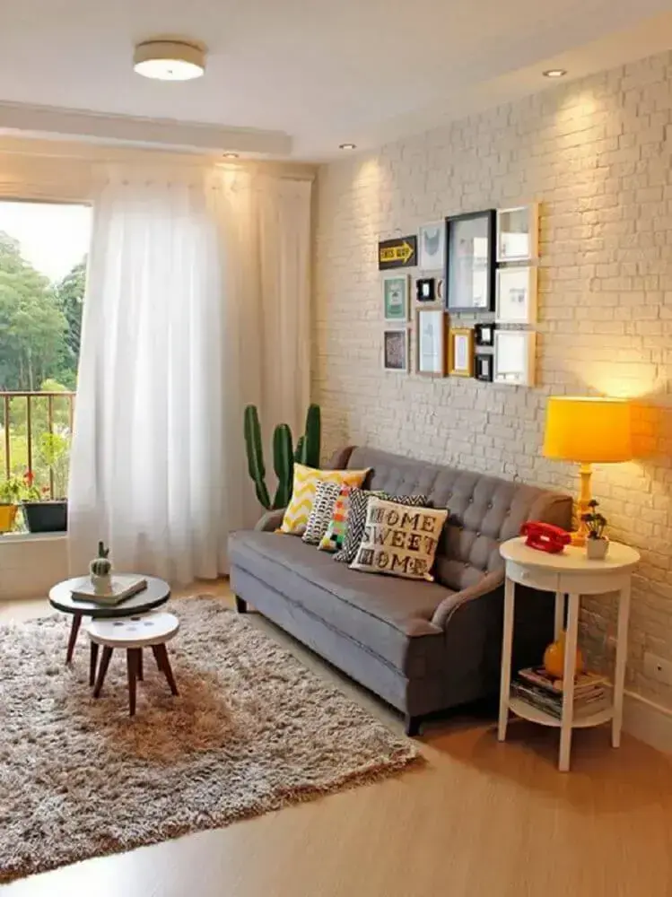 ideias de decoração sala sofá cinza
