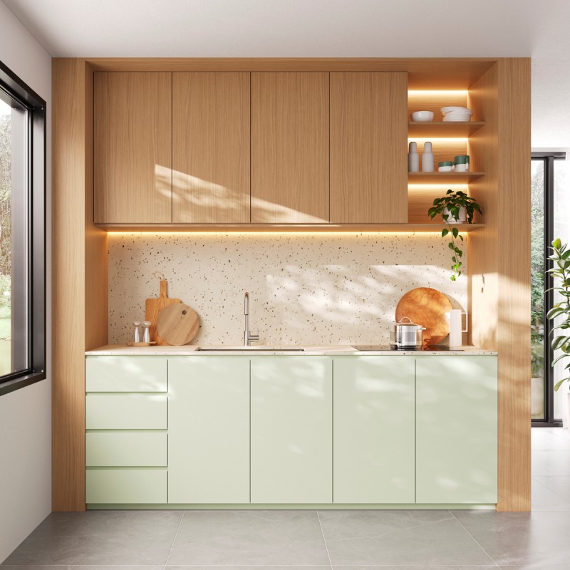 verde sálvia na cozinha