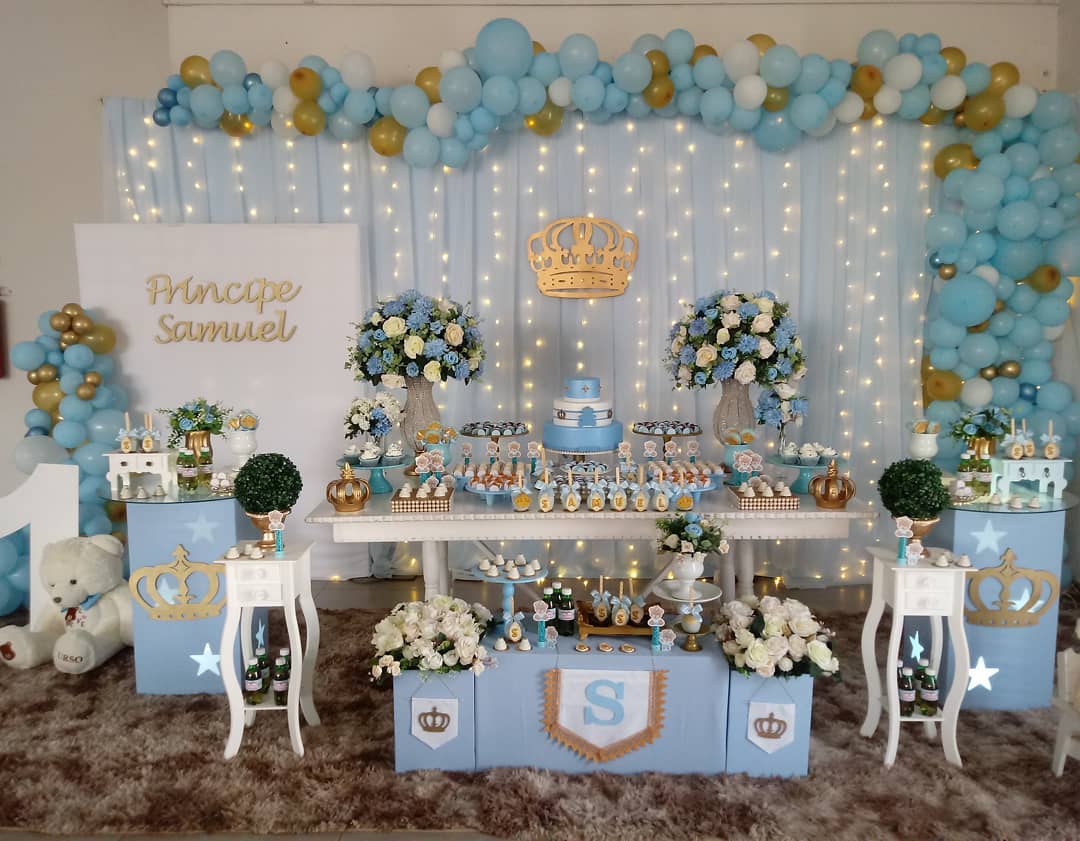decoração de mesa 1 ano menino