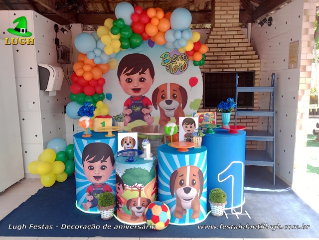 decoração de mesa 1 ano menino