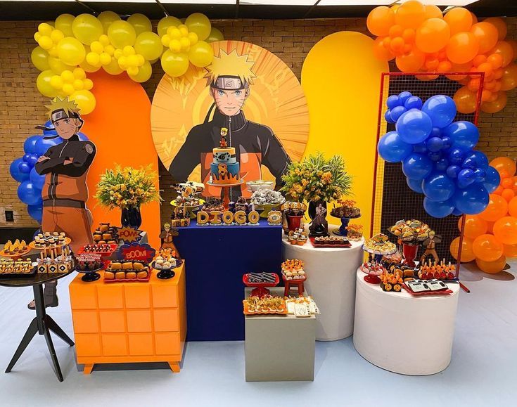 decoração festa naruto simples
