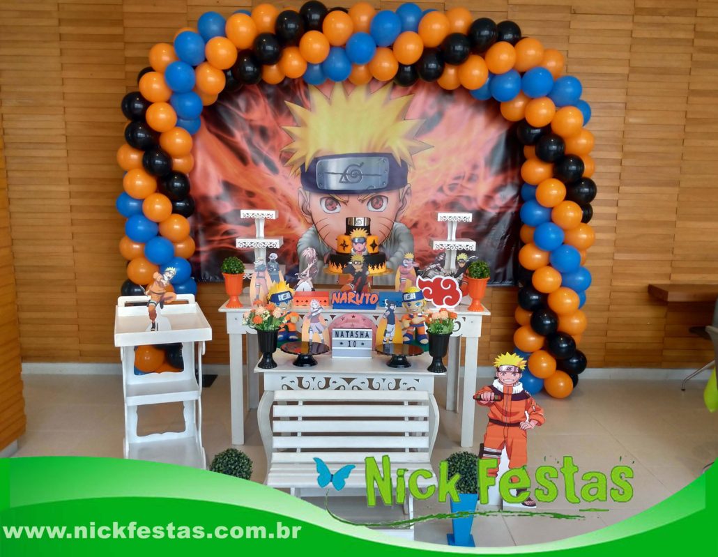 decoração festa naruto simples
