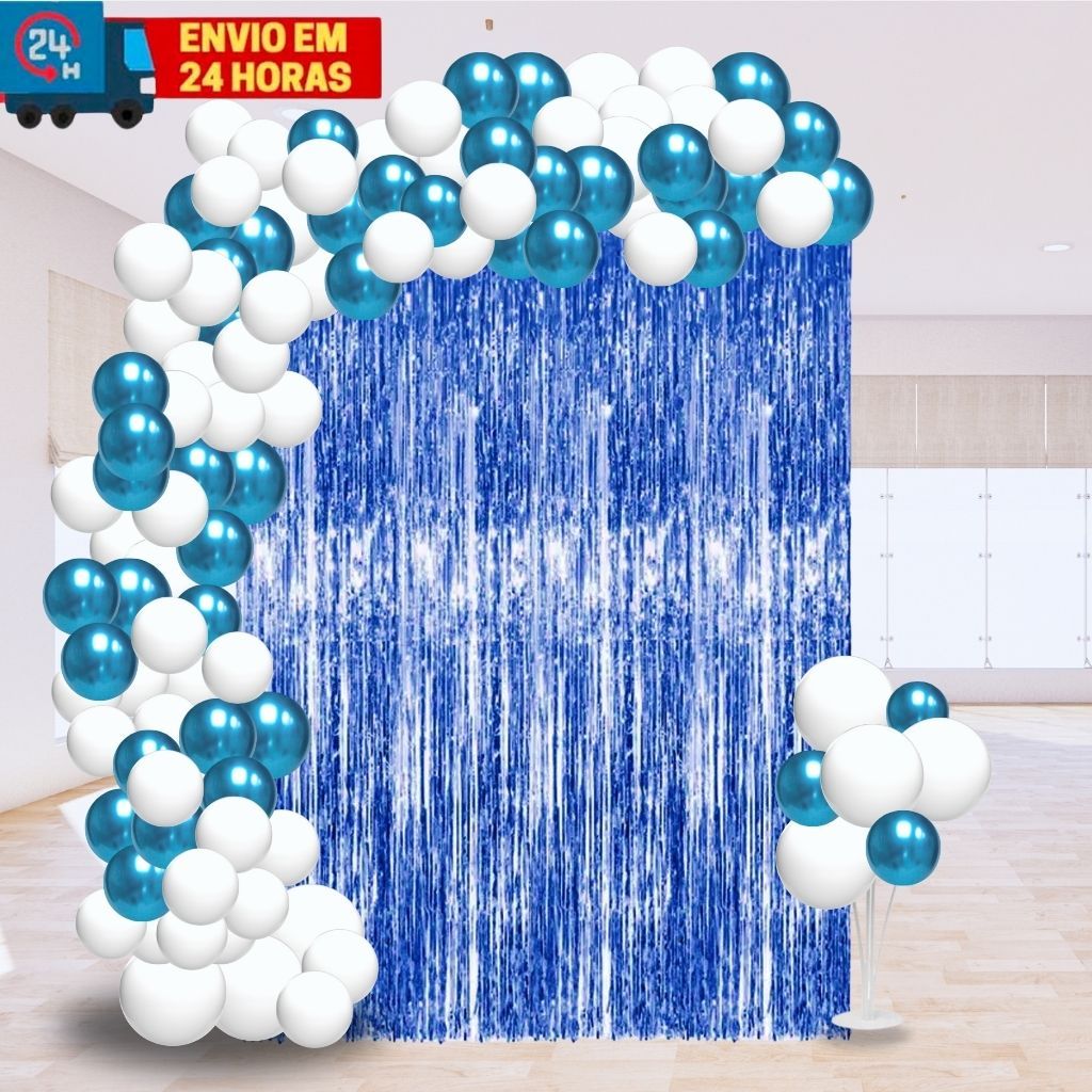 decoração simples e barata azul e branco