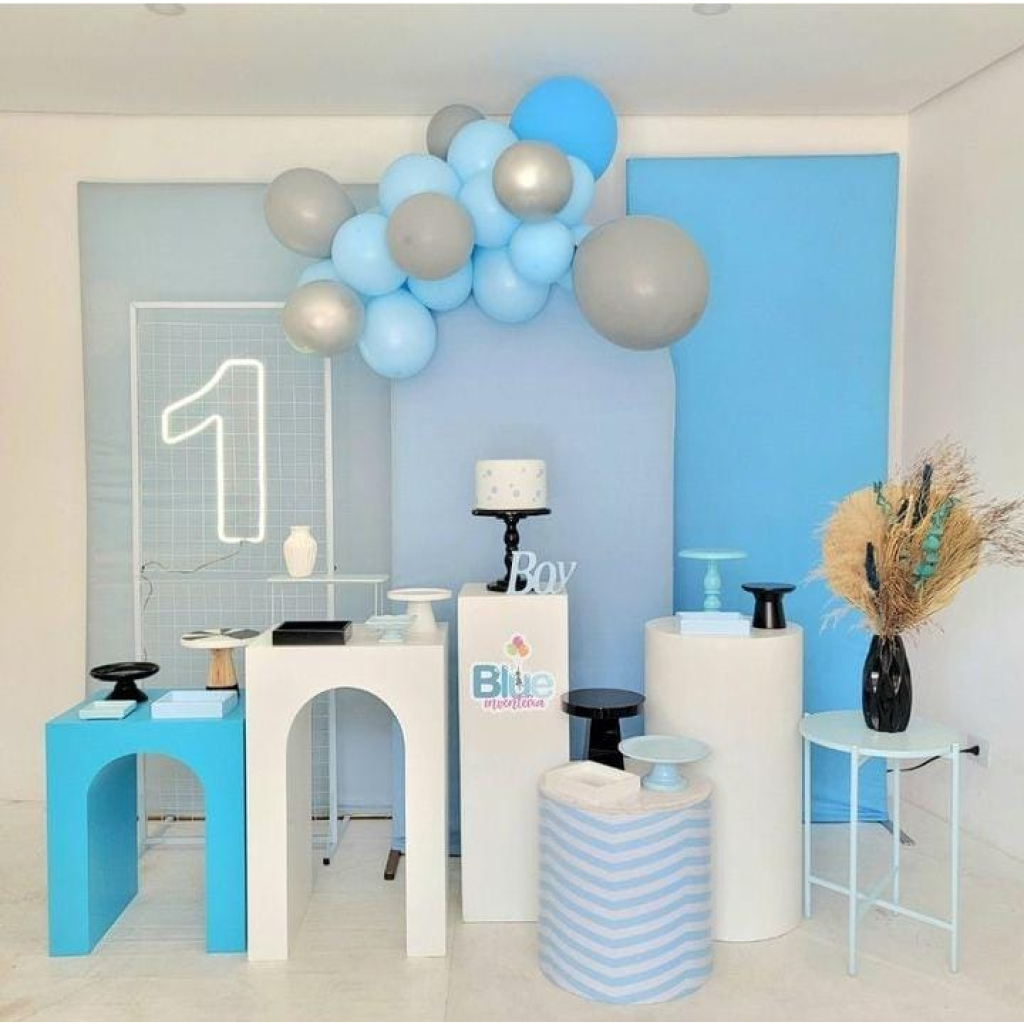 decoração quarto azul e branco