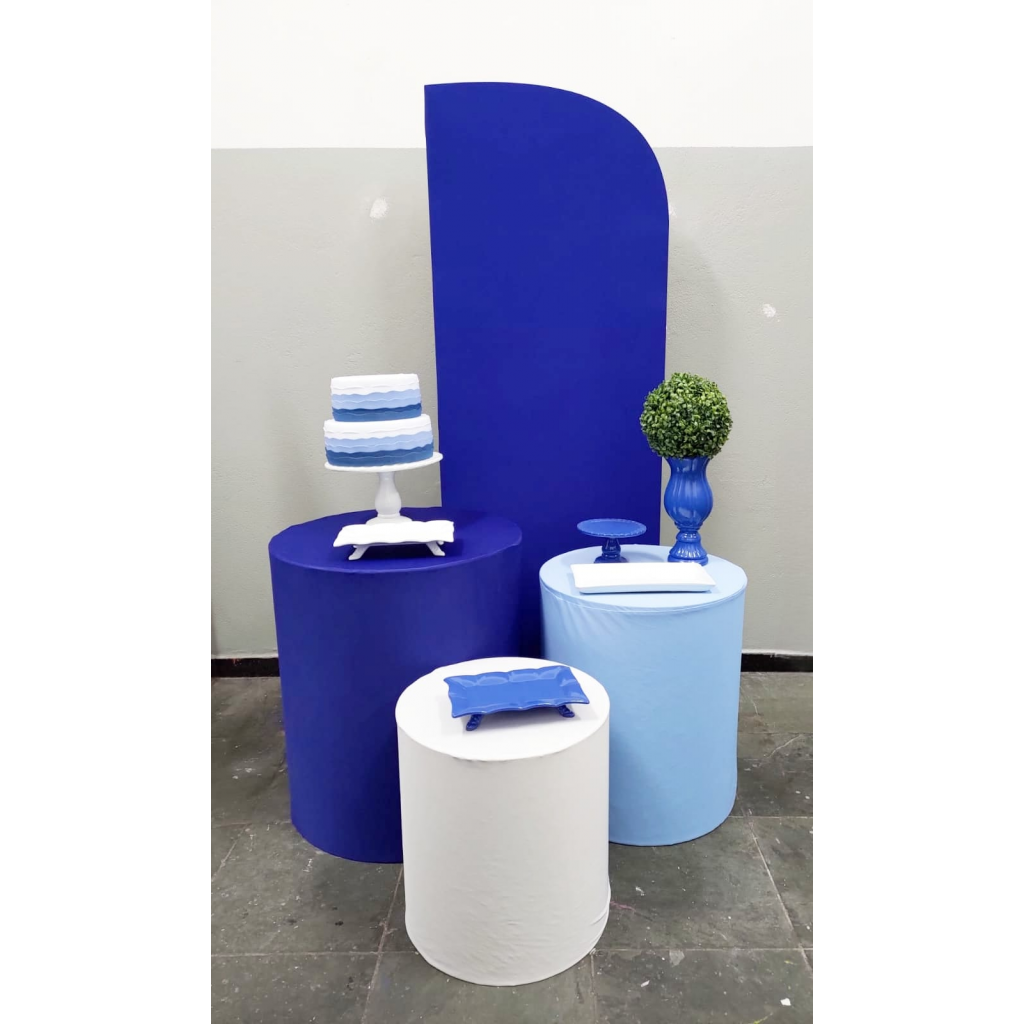 decoração de batizado azul e branco