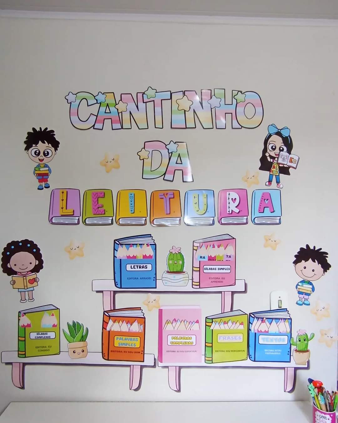 cantinho da leitura sala de aula criativo
