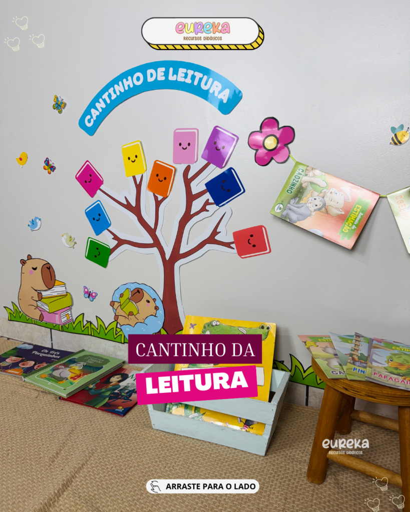 decoração cantinho da leitura educação infantil