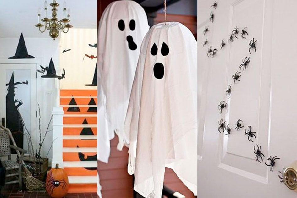 mesa de halloween decorada