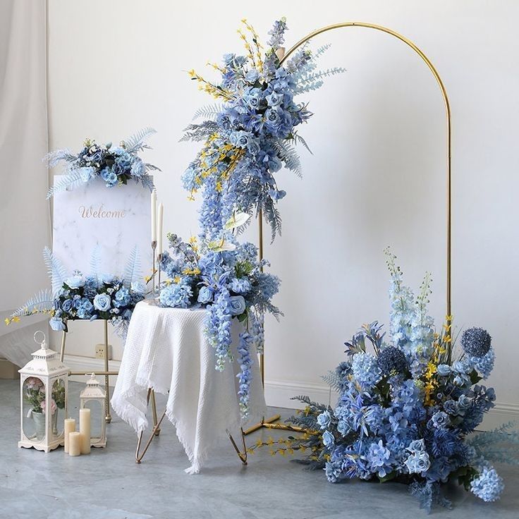 decoração casamento tons de azul