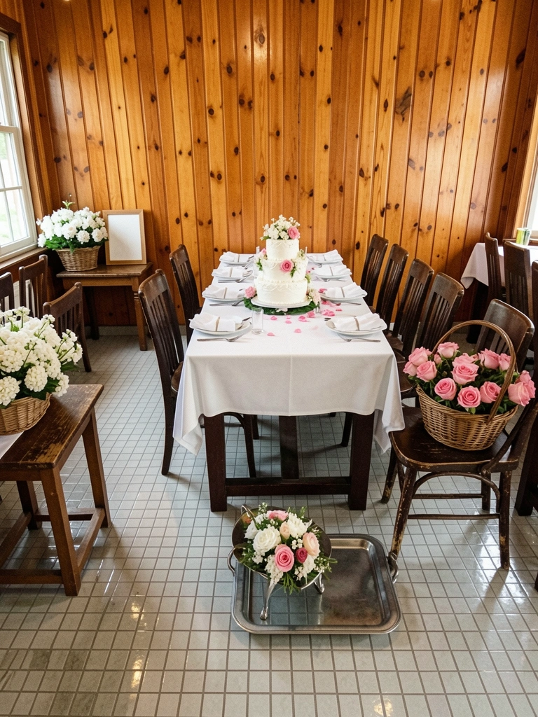 Mesa de restaurante com iluminação quente e tecidos em tons terrosos