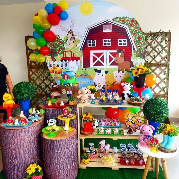 mini table fazendinha chá de bebê