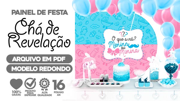 bandeirola chá revelação para imprimir