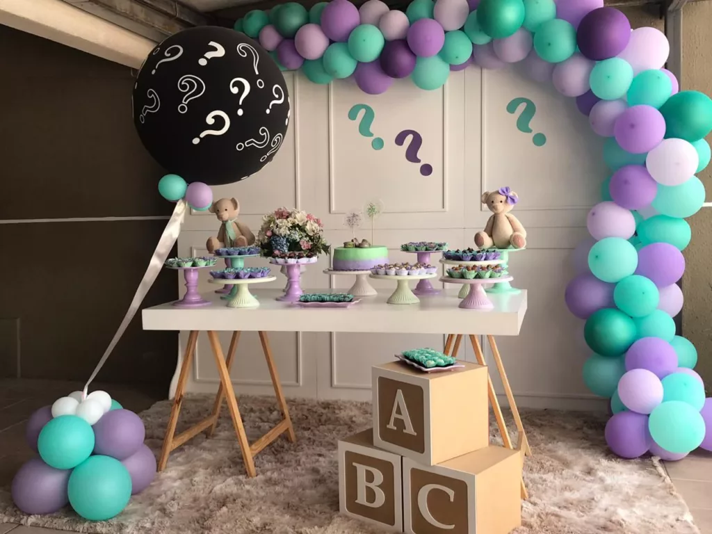 decoração chá revelação barata