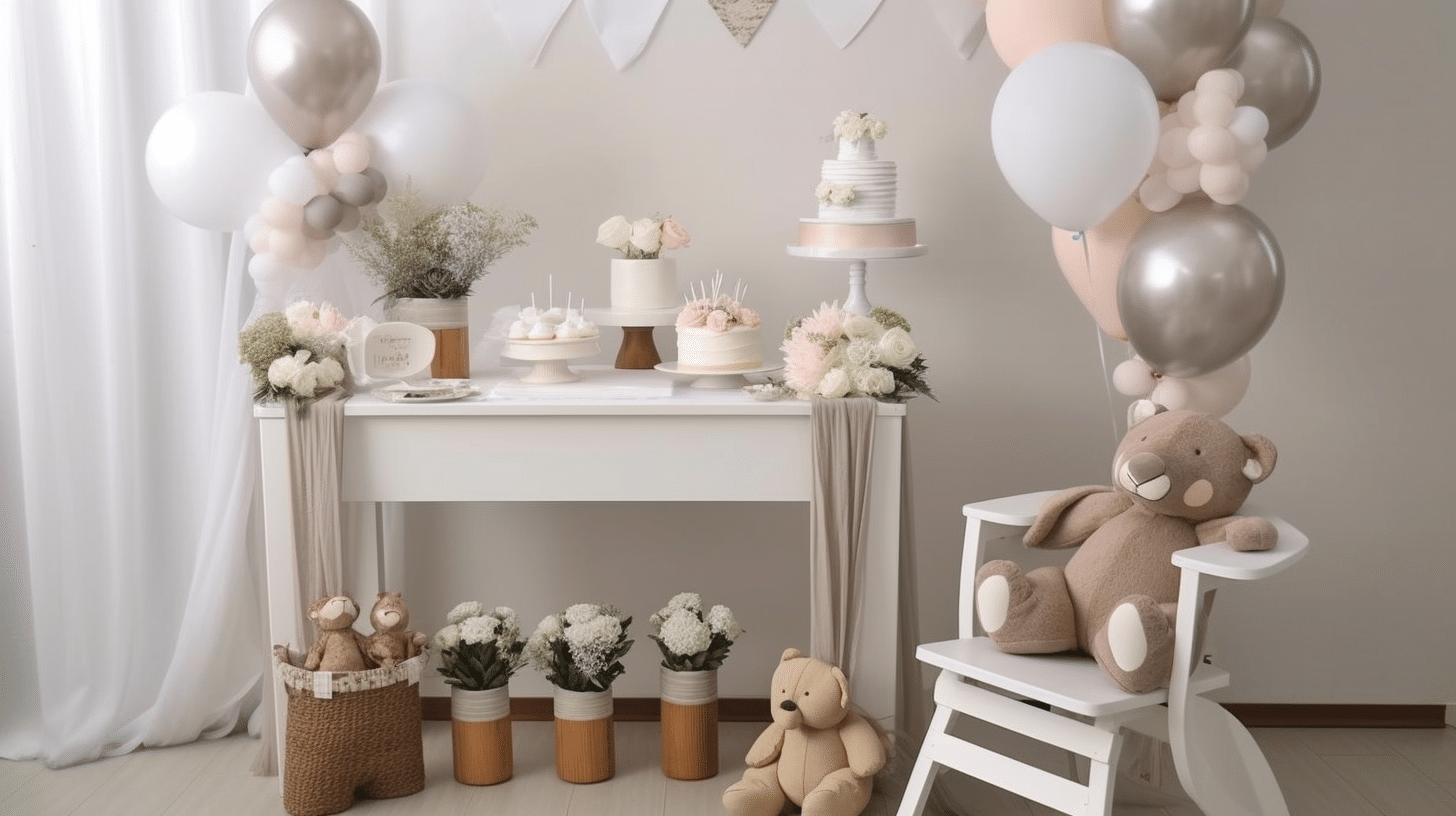 decoração chá revelação pequeno espaço
