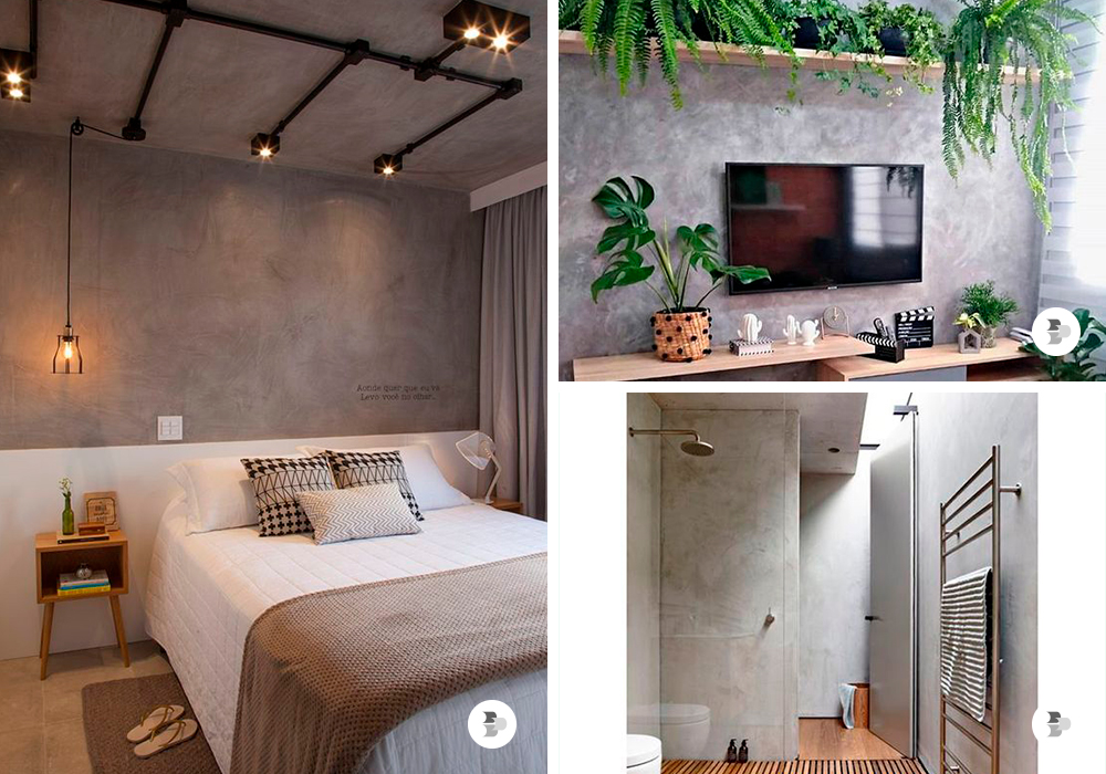 estilo urban jungle com cimento queimado