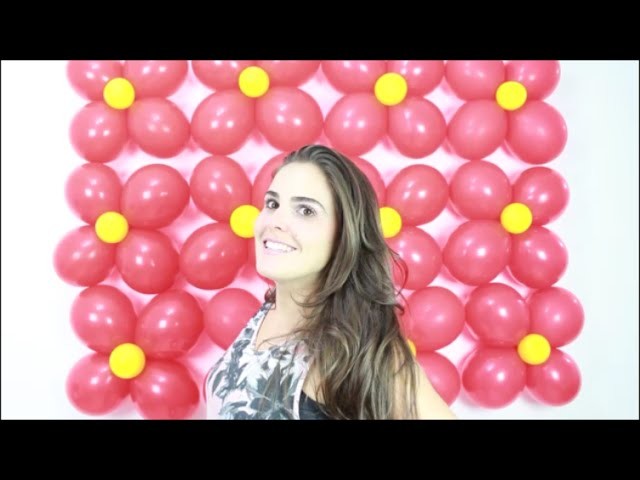 decoração de parede com balões coloridos