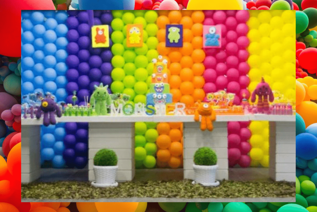 decoração com balões para chá de bebê