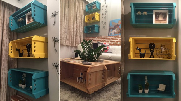DIY decoração caixotes