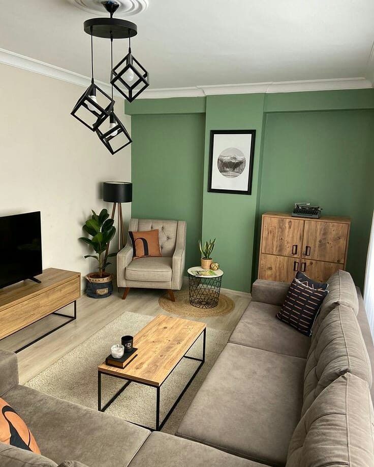 parede verde sala