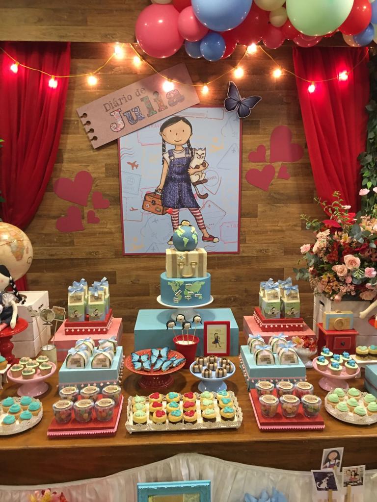 mesa de doces aventureiros