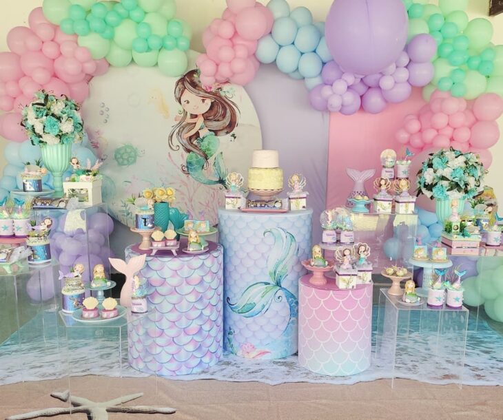 decoração festa sereia Ariel