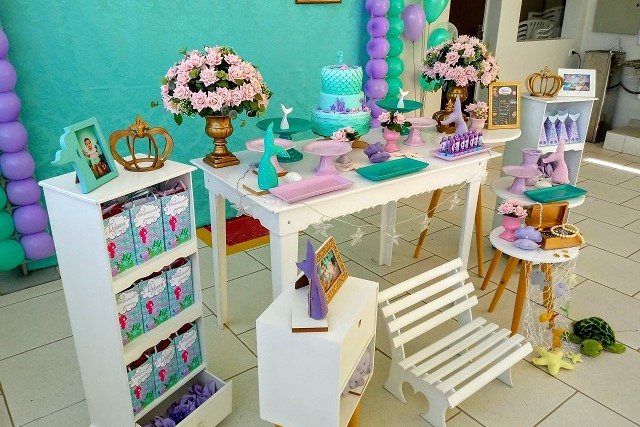 decoração festa sereia candy