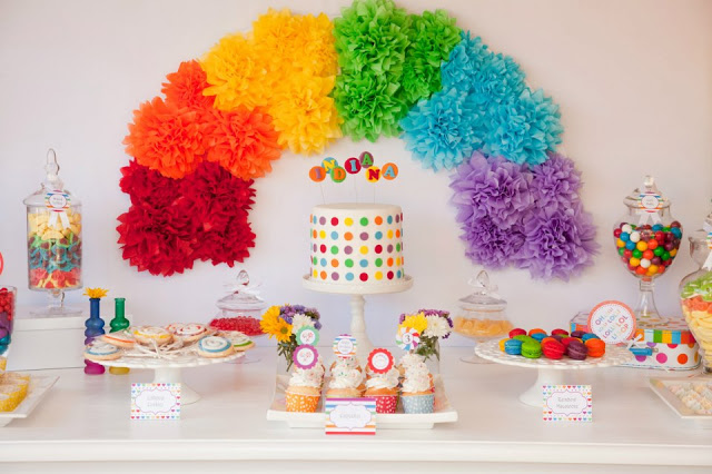 papel de parede arco-íris infantil