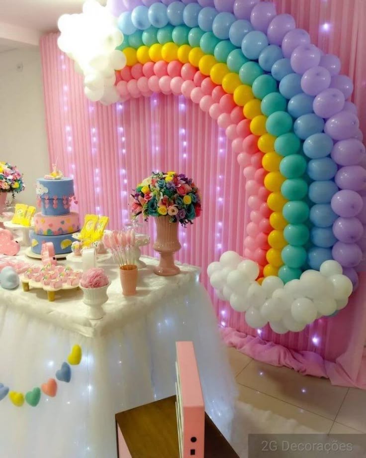 papel de parede arco-íris infantil