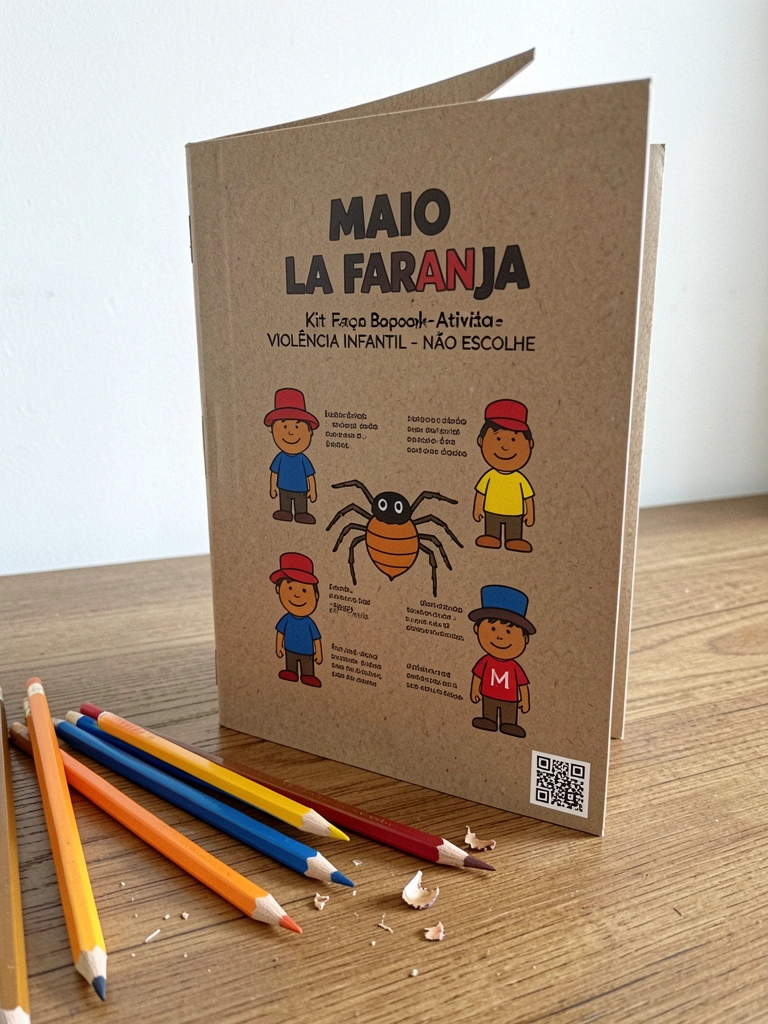 Cartolina branca dividida em retângulos com lápis de cor sobre mesa