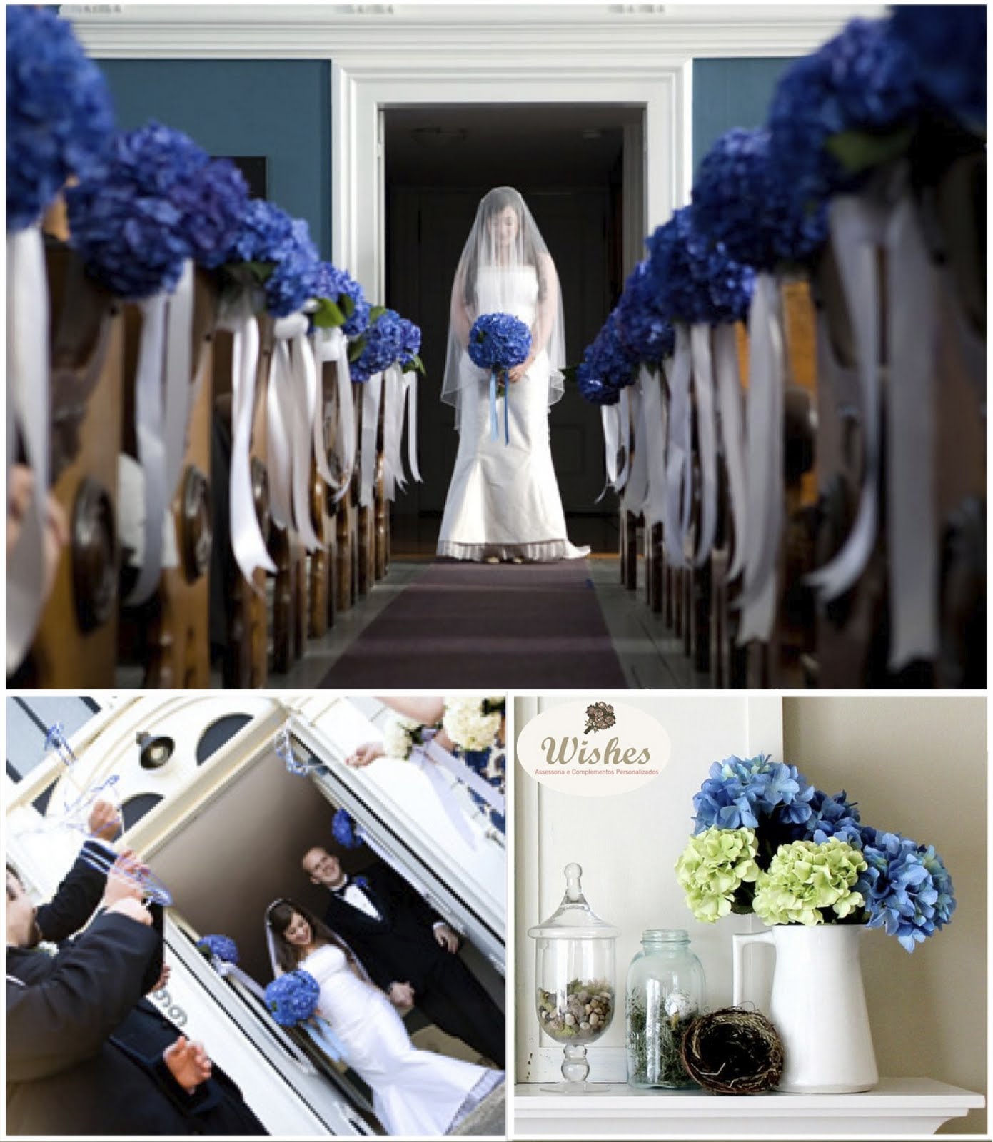 casamento com hortênsias e rosas